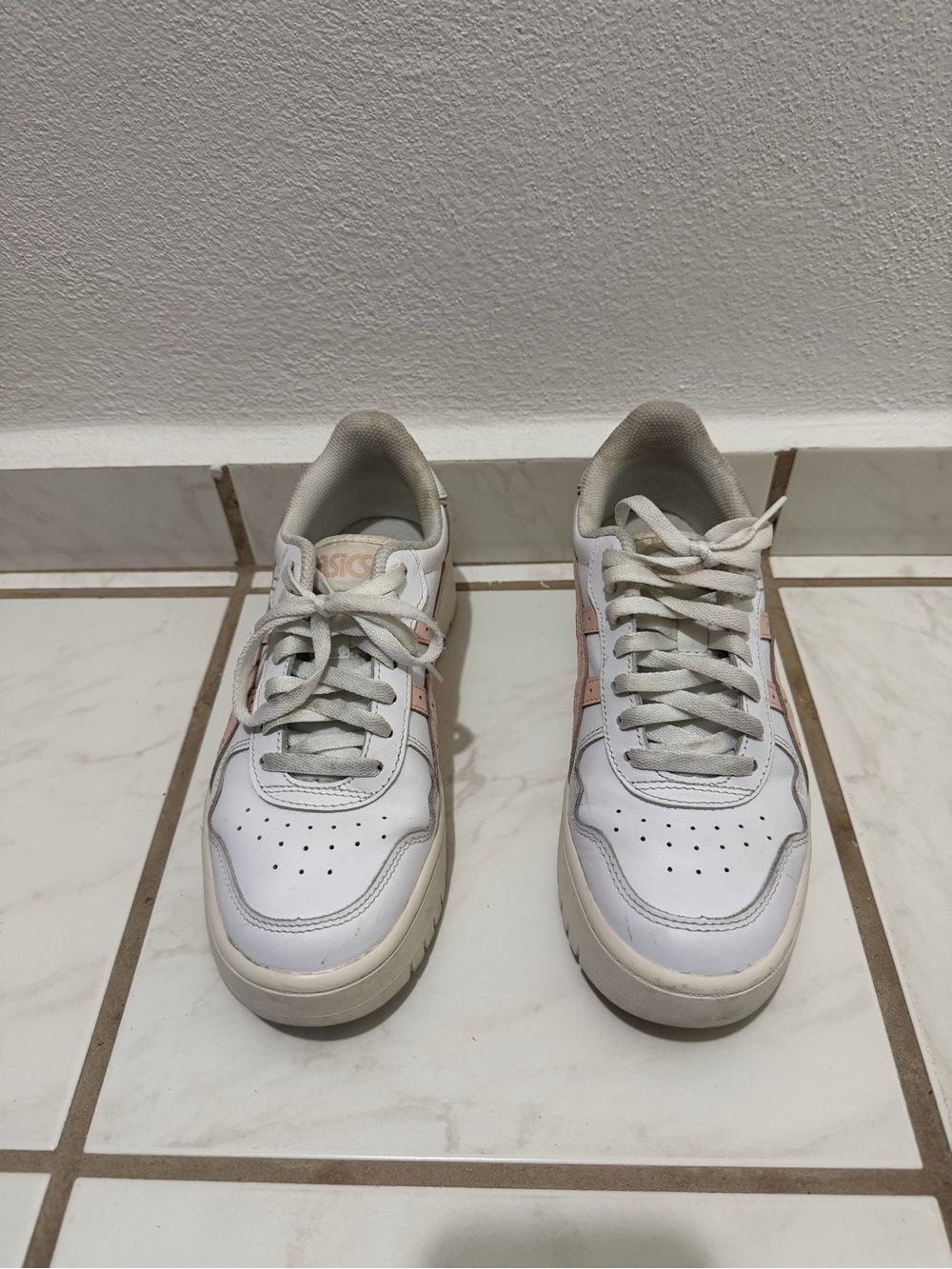 Asics White and Blush Women's Sneakers